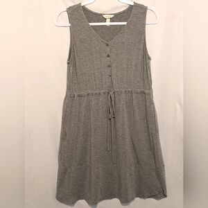 Soma Soft Gray Sleeveless Cinched Tie Waist Chemise Nightgown, Size M